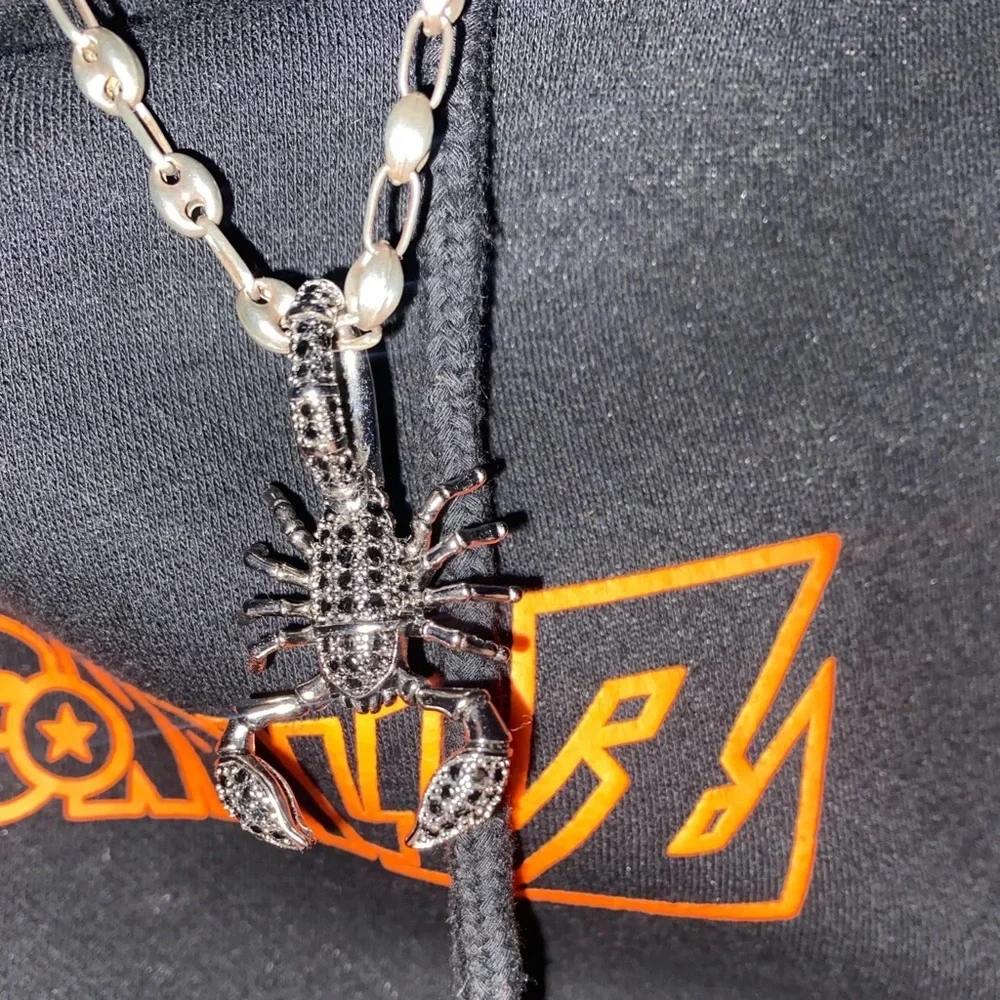 Anthro Men’s Pendant Scorpion Black Fashion Jewelry 925 Sterling Silver Rebel